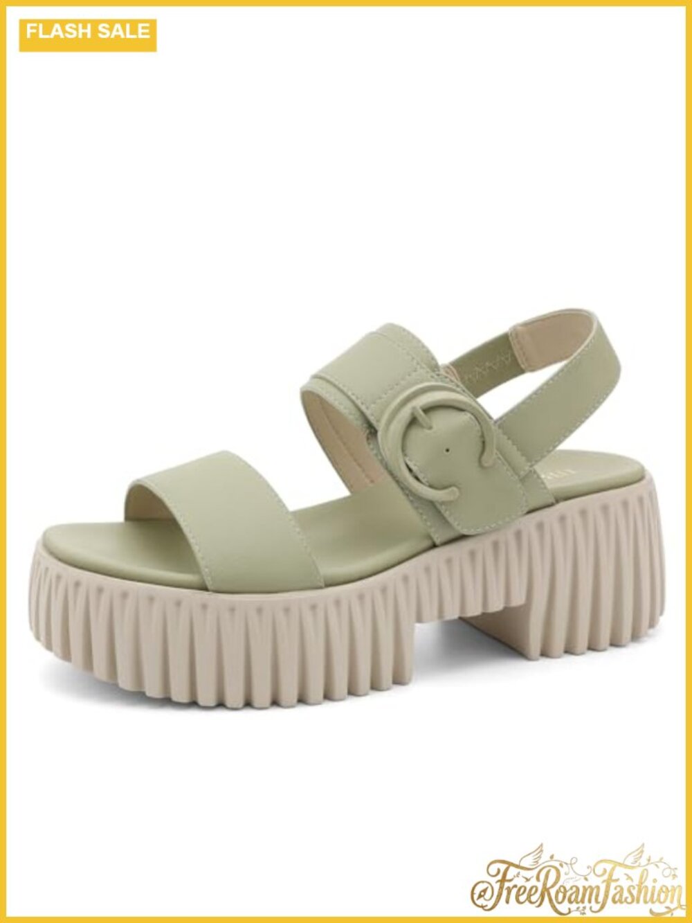 Womens Platform Wedge Sandals Faux Leather Lightweight Block Heel
